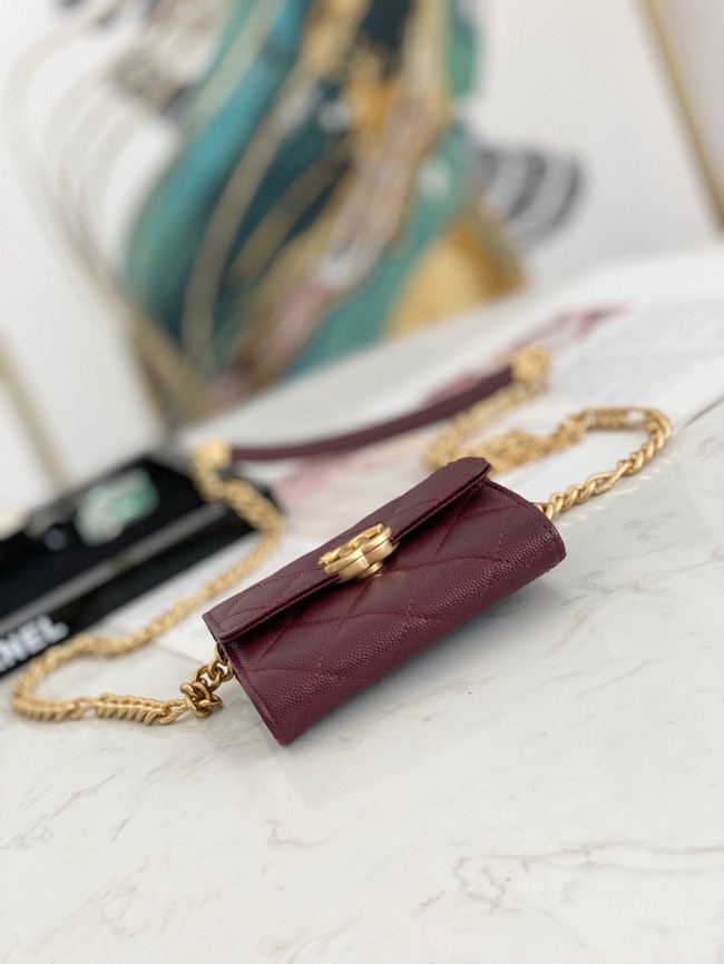 CHANEL CLUTCH WITH CHAIN 81156 Burgundy