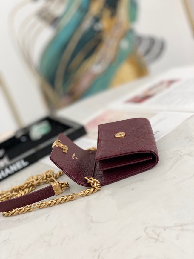 CHANEL CLUTCH WITH CHAIN 81156 Burgundy