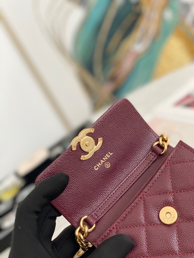 CHANEL CLUTCH WITH CHAIN 81156 Burgundy