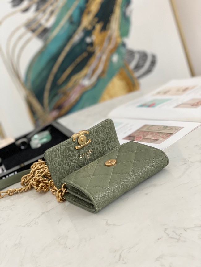 CHANEL CLUTCH WITH CHAIN 81156 GREEN