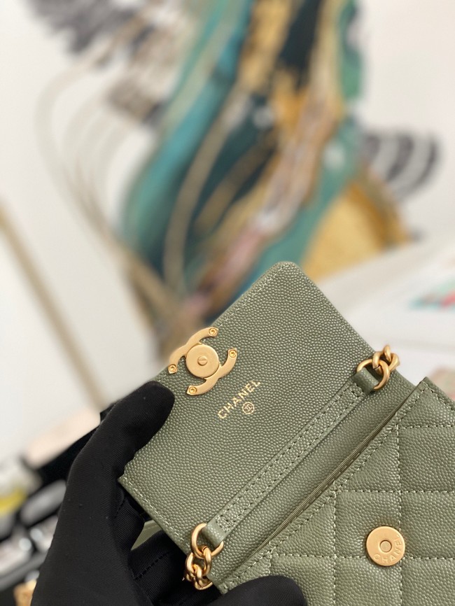 CHANEL CLUTCH WITH CHAIN 81156 GREEN