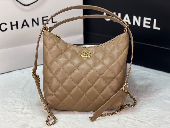 Chanel Lambskin Backpack AS3487 apricot