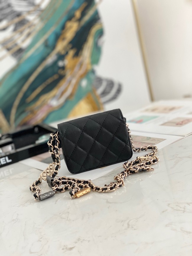 Chanel MINI BELT BAG Gold-Tone Metal 81161 BLACK