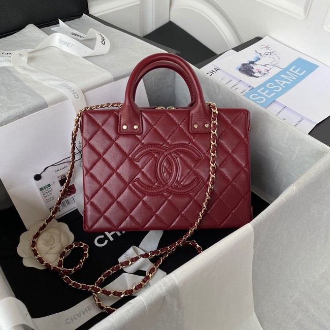 Chanel VANITY CASE AS3345 Burgundy