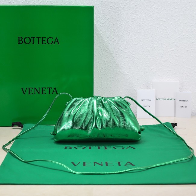 Bottega Veneta Mini intrecciato leather clutch with strap 585852 Parakeet