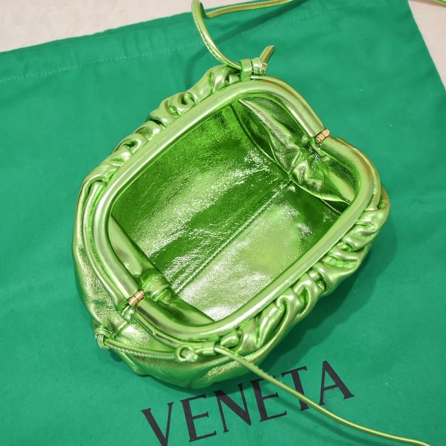 Bottega Veneta Mini intrecciato leather clutch with strap 585852 green