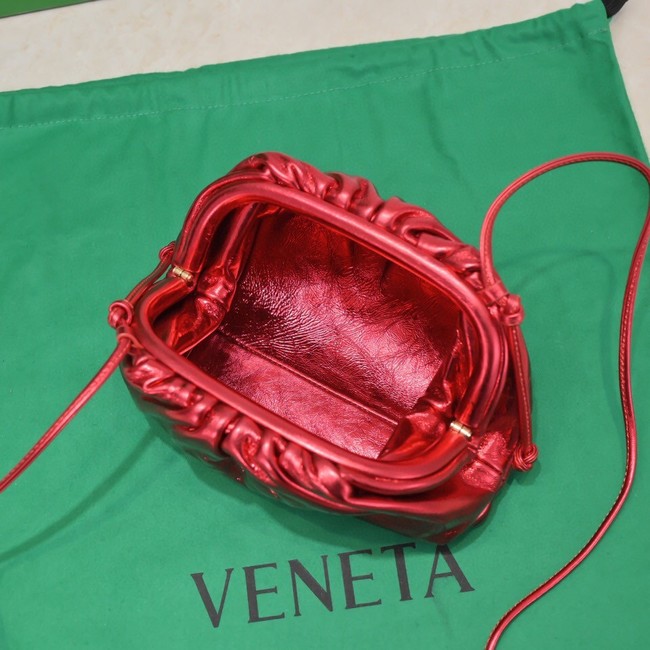 Bottega Veneta Mini intrecciato leather clutch with strap 585852 red