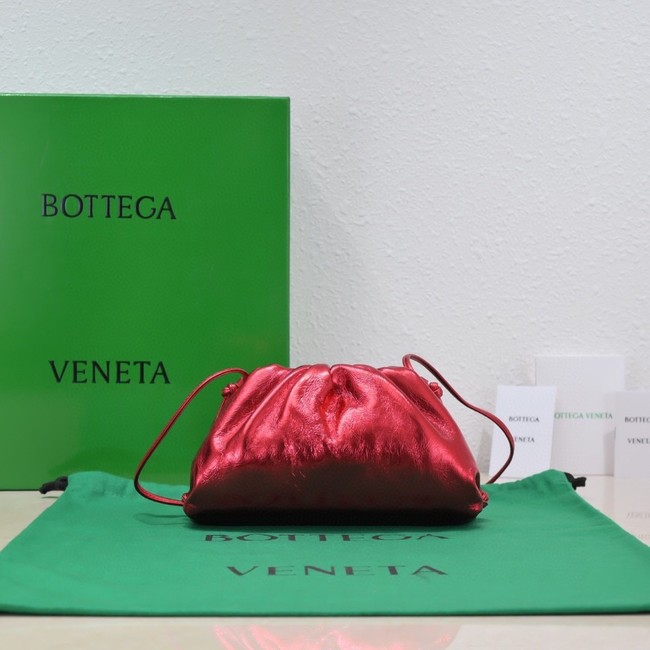 Bottega Veneta Mini intrecciato leather clutch with strap 585852 red