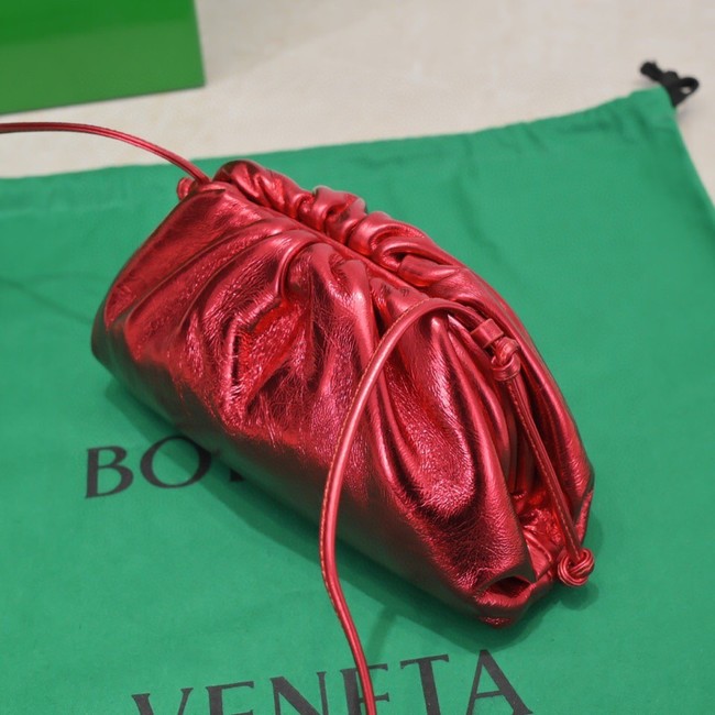 Bottega Veneta Mini intrecciato leather clutch with strap 585852 red