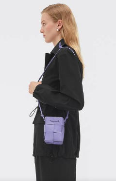 Bottega Veneta Mini intreccio leather crossbody bucket bag 680217 Wisteria