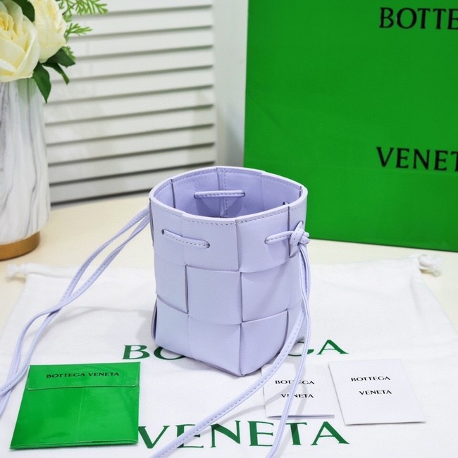 Bottega Veneta Mini intreccio leather crossbody bucket bag 680217 Wisteria