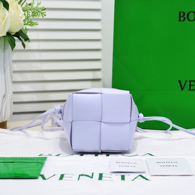 Bottega Veneta Mini intreccio leather crossbody bucket bag 680217 Wisteria