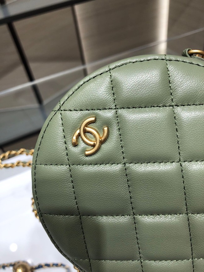 Chanel CLUTCH WITH CHAIN Lambskin & Gold-Tone Metal AS1449 green