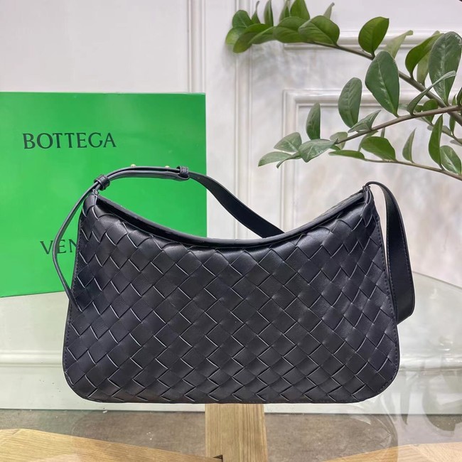 Bottega Veneta Intreccio leather shoulder bag 690226 black