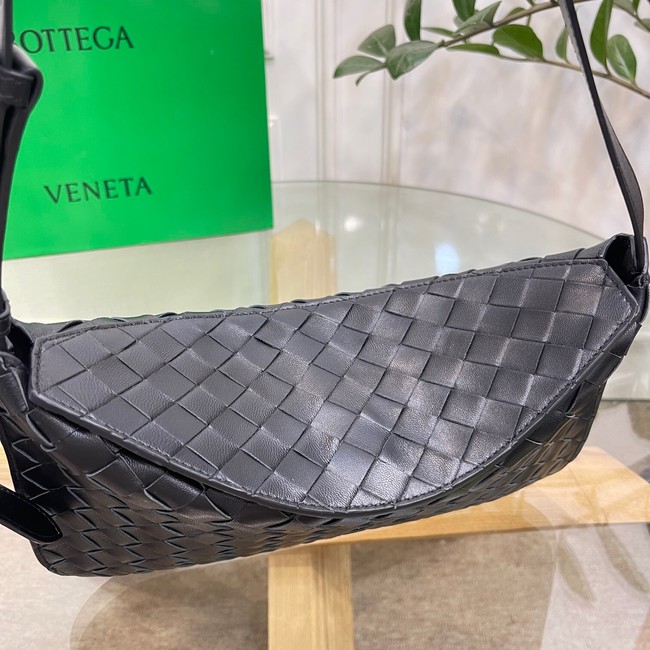 Bottega Veneta Intreccio leather shoulder bag 690226 black