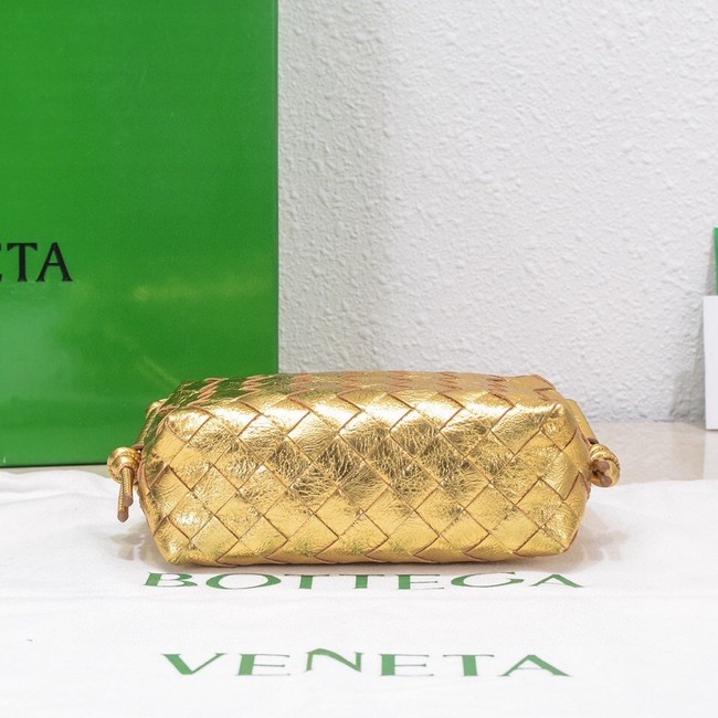 Bottega Veneta Mini intrecciato leather cross-body bag 680254 gold