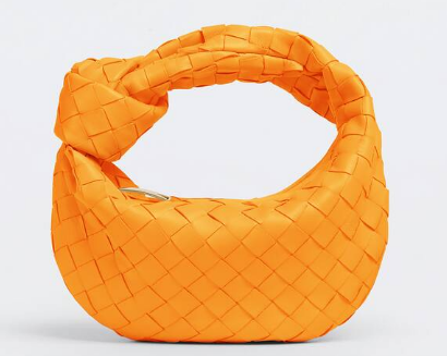 Bottega Veneta Mini intrecciato leather top handle bag 651876 Tangerine