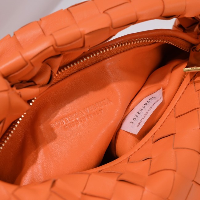 Bottega Veneta Mini intrecciato leather top handle bag 651876 Tangerine