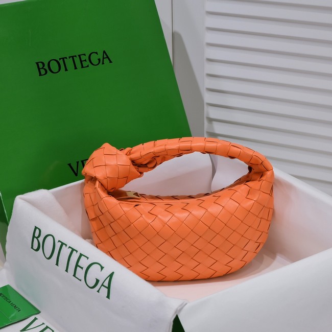 Bottega Veneta Mini intrecciato leather top handle bag 651876 Tangerine