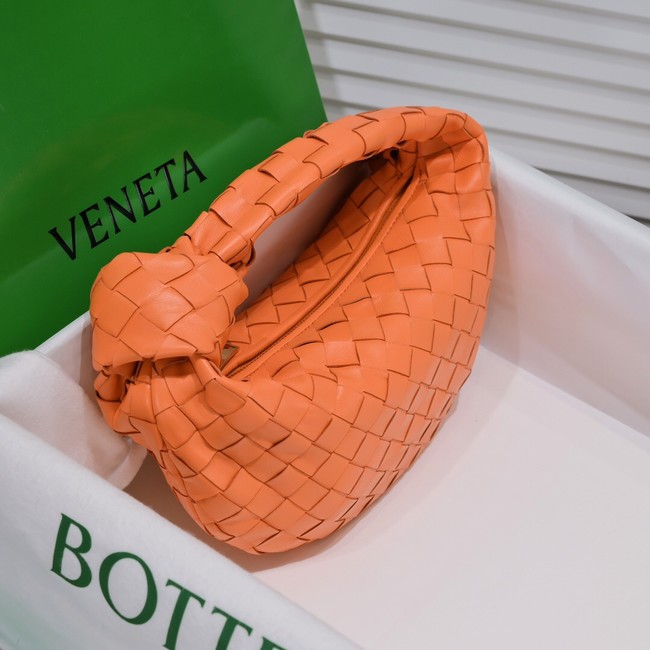 Bottega Veneta Mini intrecciato leather top handle bag 651876 Tangerine