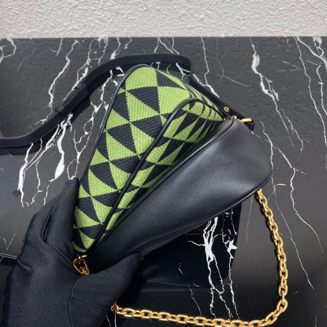 Prada Original Leather Bag 1BC176 Green