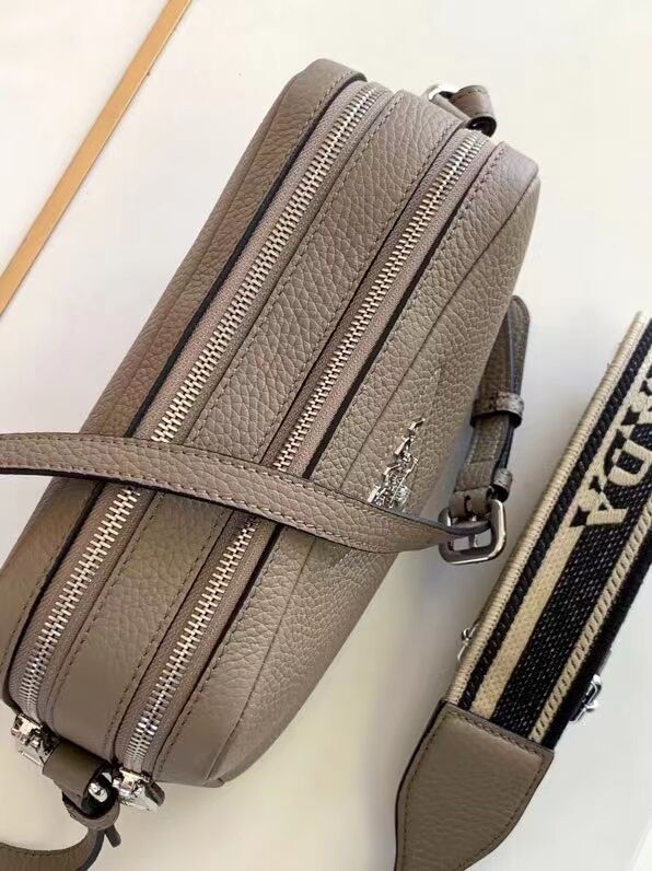 Prada Leather bag with shoulder strap 1DB820 gray