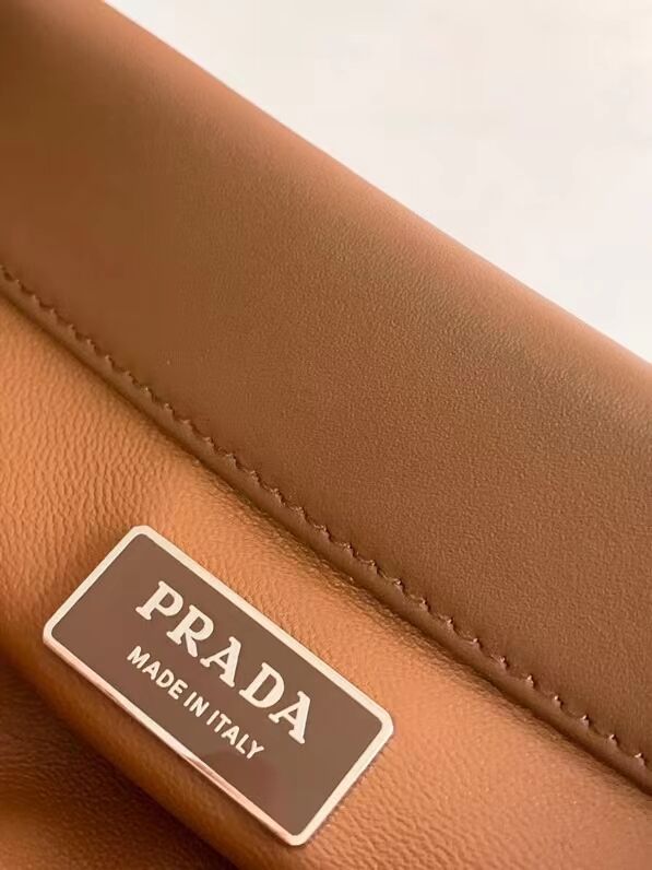Prada leather Top Handle 1BD866 caramel