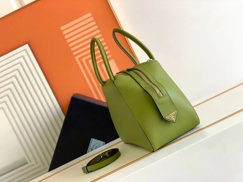 Prada leather tote bag 1BD663 green