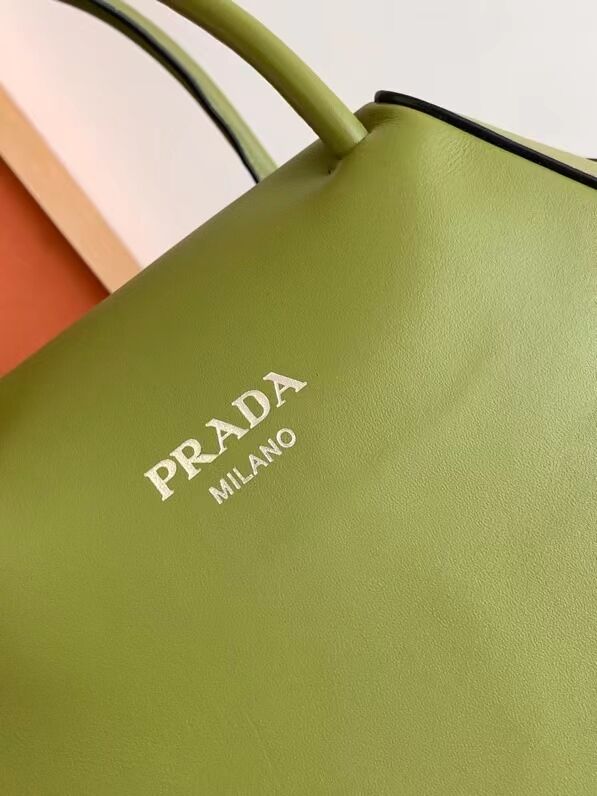 Prada leather tote bag 1BD663 green