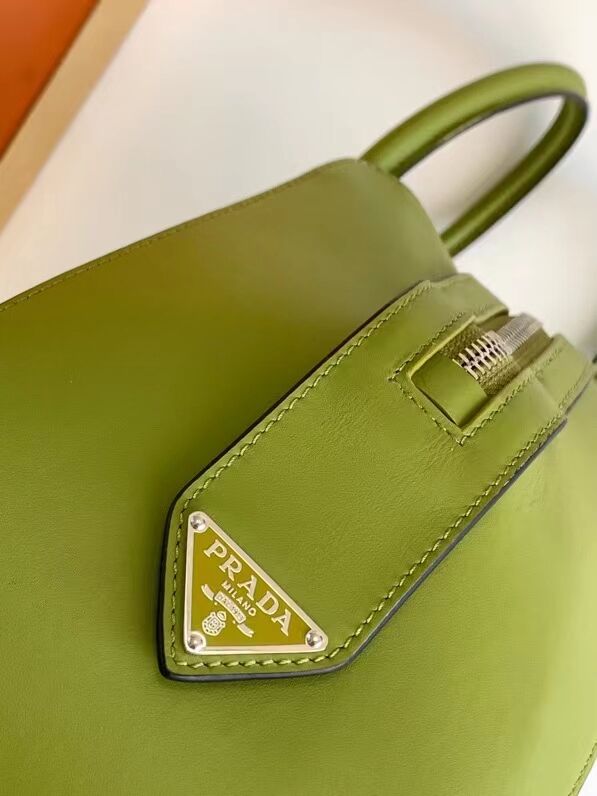 Prada leather tote bag 1BD663 green