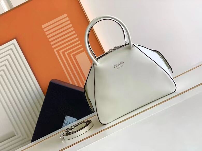 Prada leather tote bag 1BD663 white