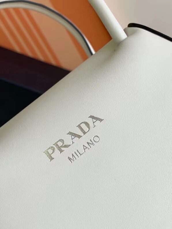 Prada leather tote bag 1BD663 white