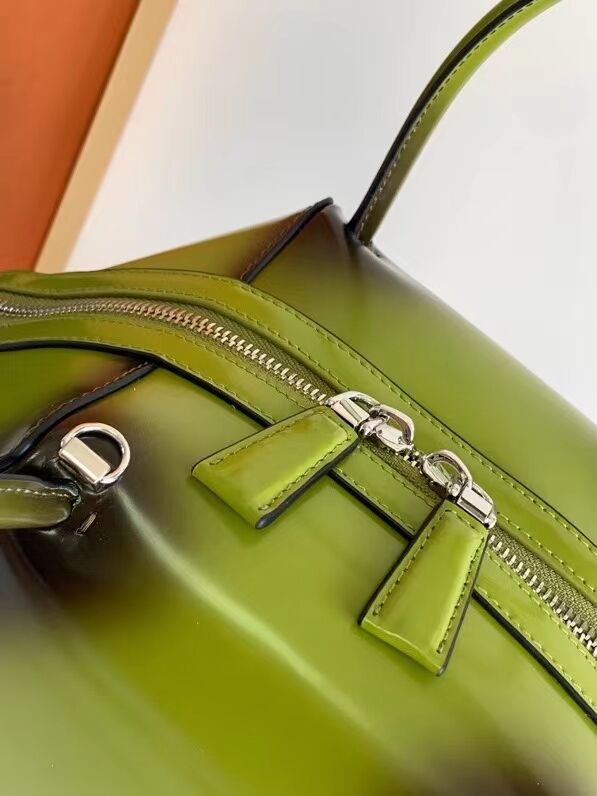 Prada leather tote bag 1BD663A green