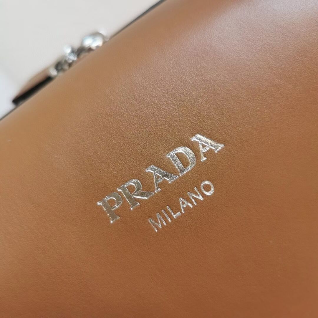 Prada leather tote bag 1BD665 caramel