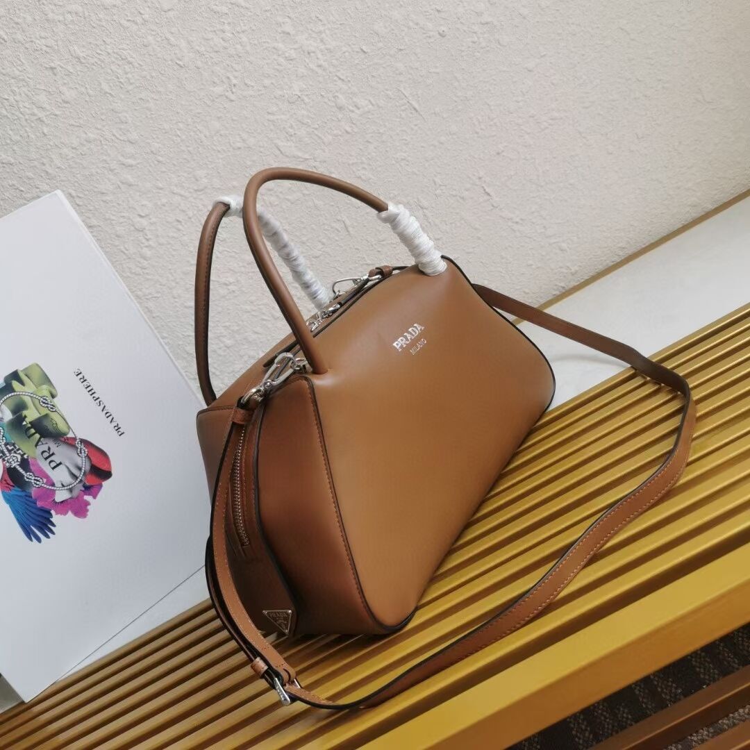 Prada leather tote bag 1BD665 caramel