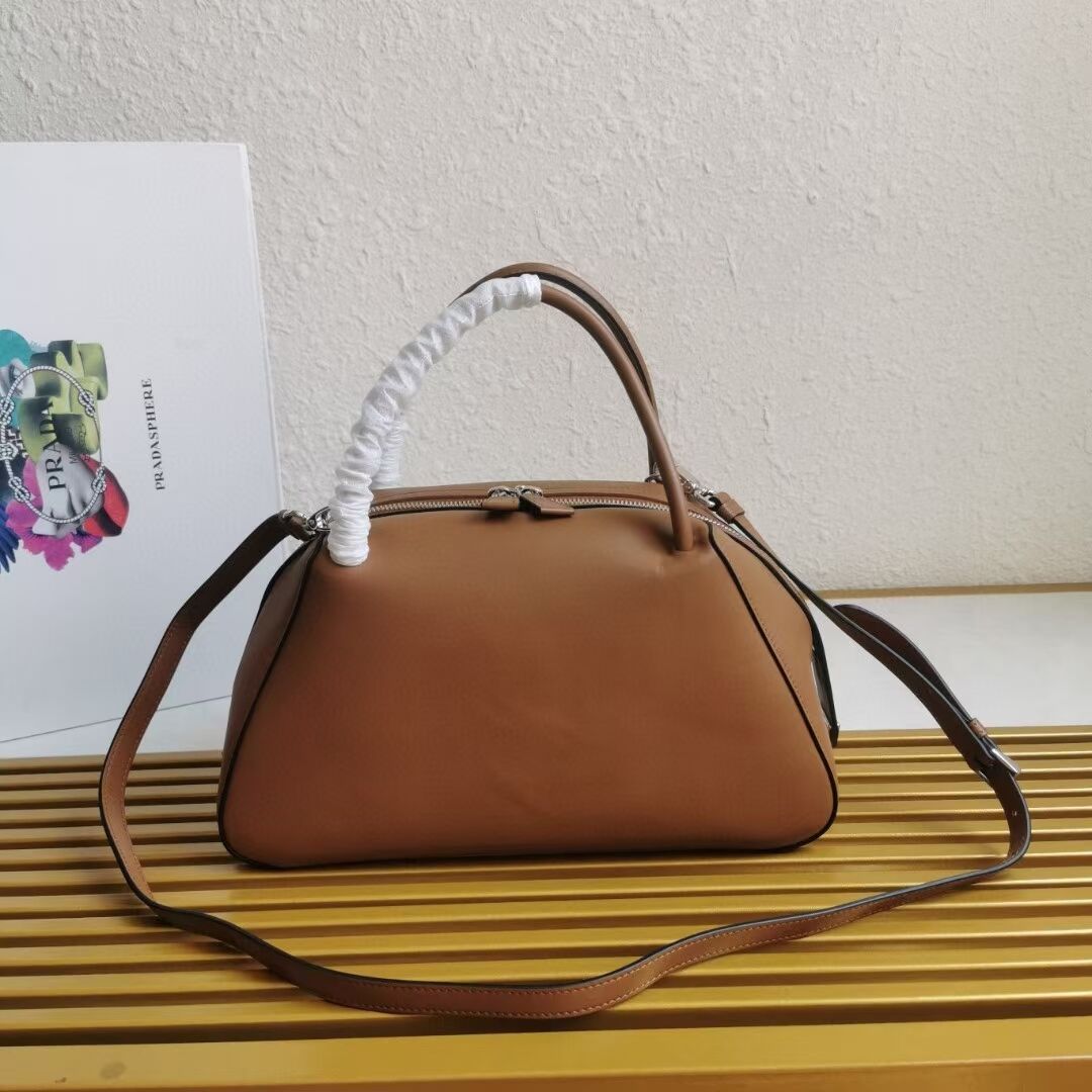 Prada leather tote bag 1BD665 caramel