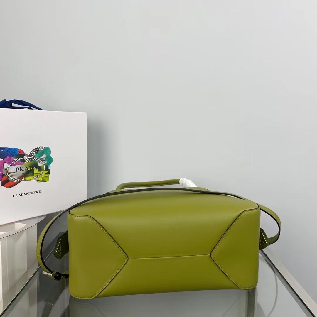 Prada leather tote bag 1BD665 green