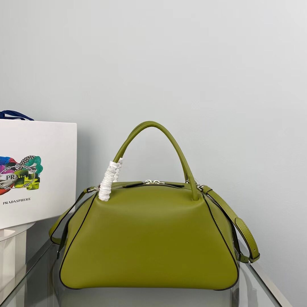 Prada leather tote bag 1BD665 green