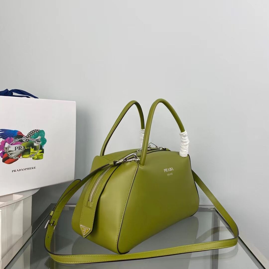 Prada leather tote bag 1BD665 green