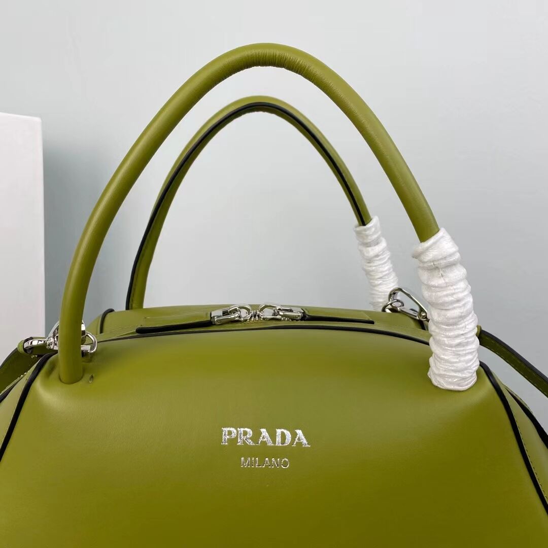 Prada leather tote bag 1BD665 green