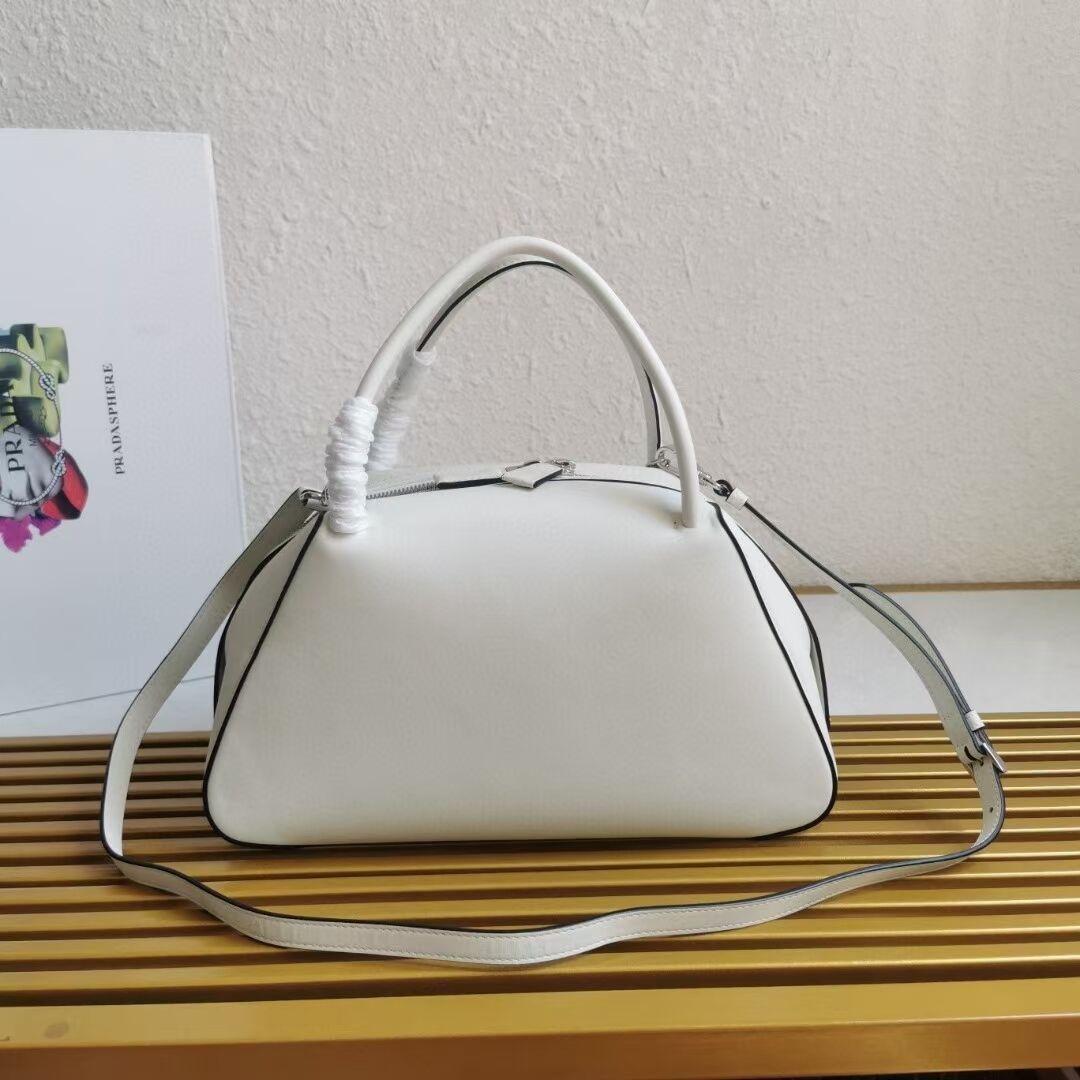 Prada leather tote bag 1BD665 white