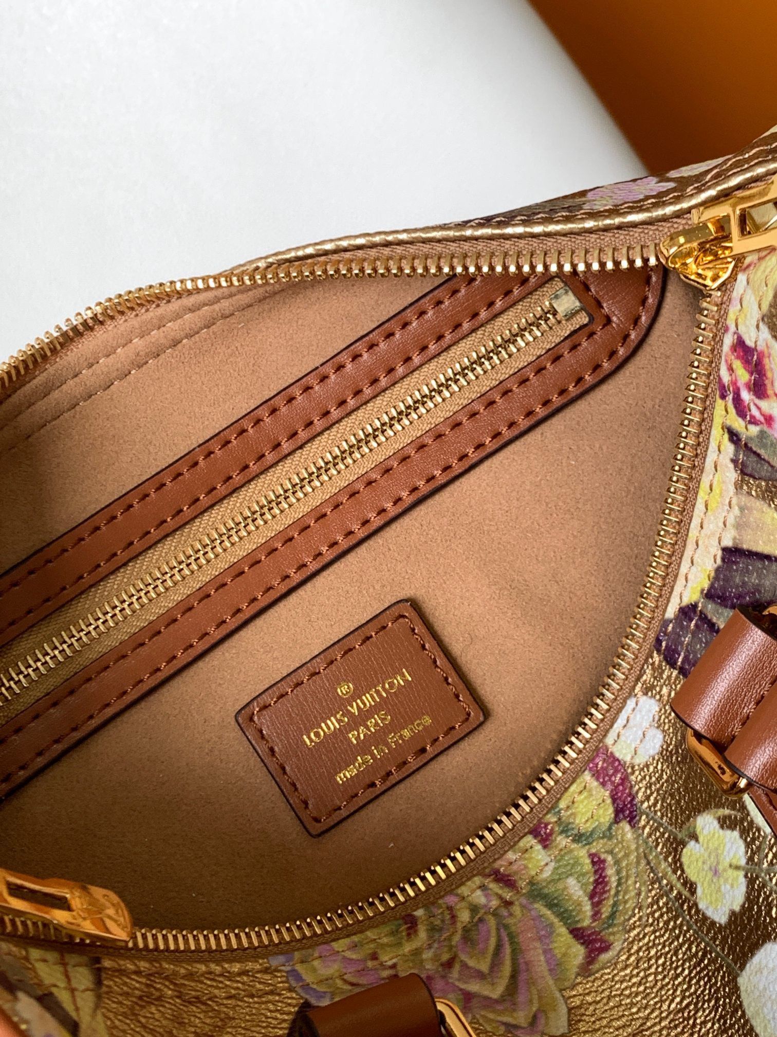 Louis Vuitton Monogram Empreinte Speedy 25 Original Leather Bag MM M21317 Gold Flower