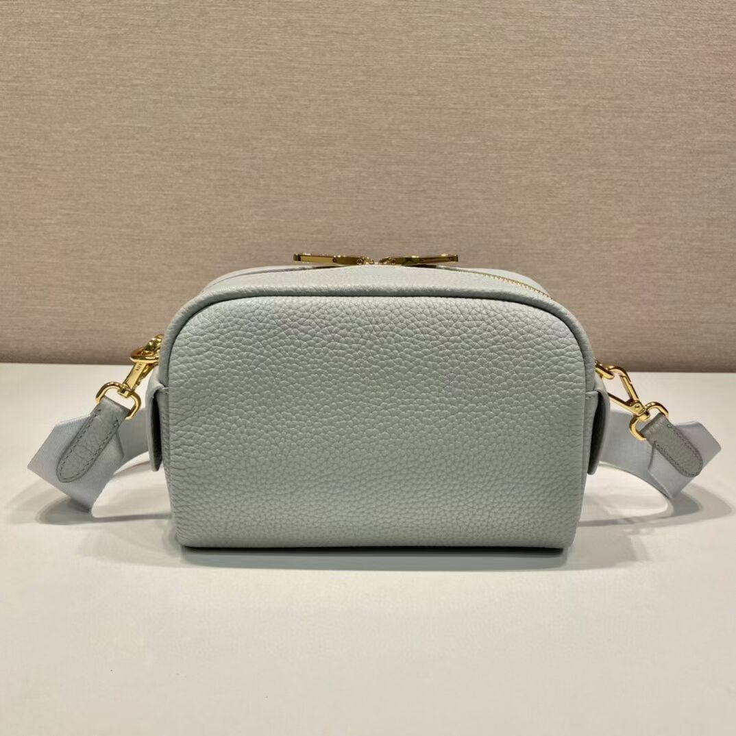 Prada Leather bag with shoulder strap 1DH781 light blue