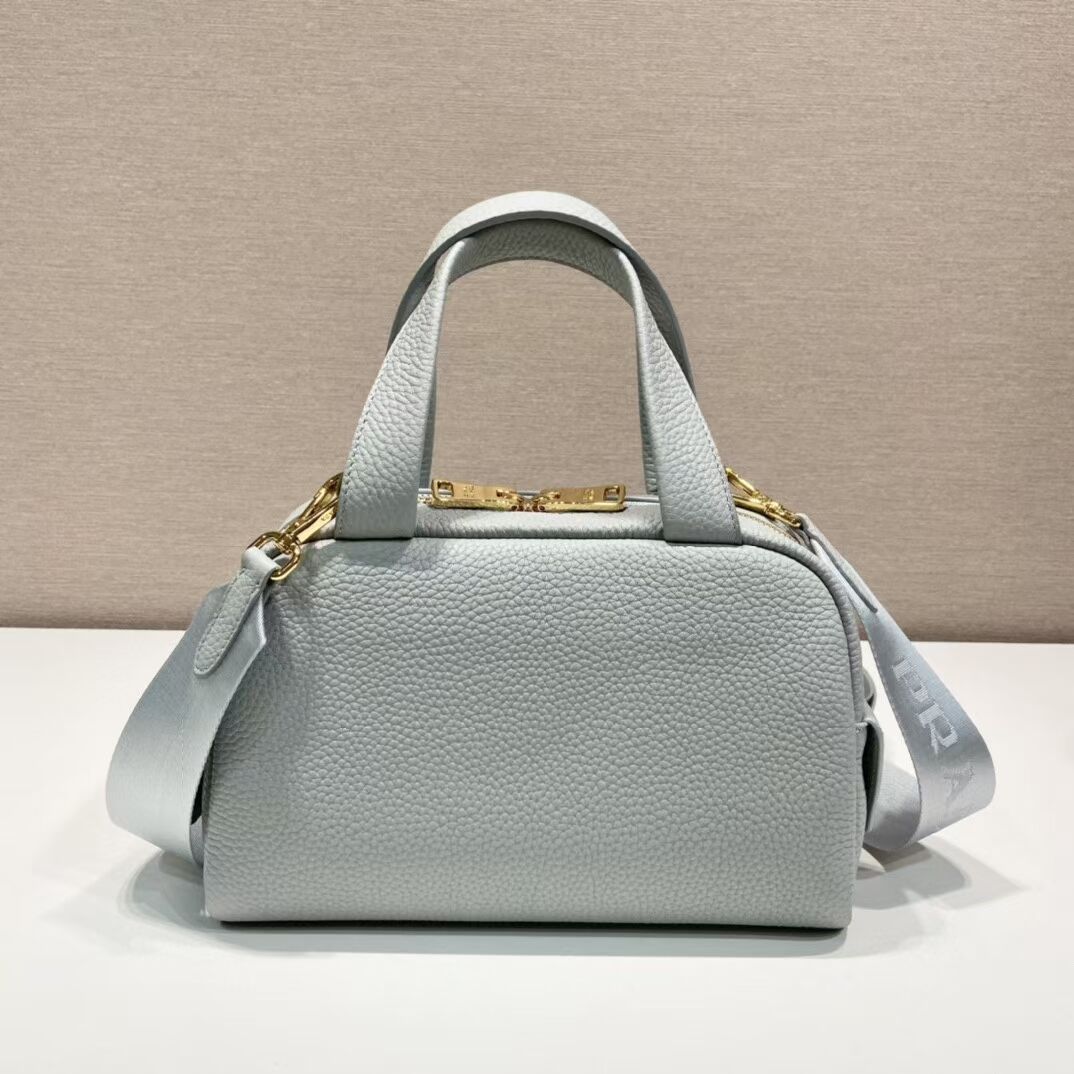 Prada leather tote bag 1DH770 light blue