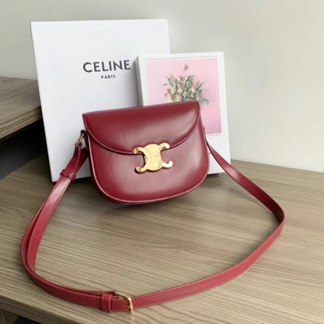 Celine TEEN BESACE TRIOMPHE IN SHINY CALFSKIN 110413 CARMIN