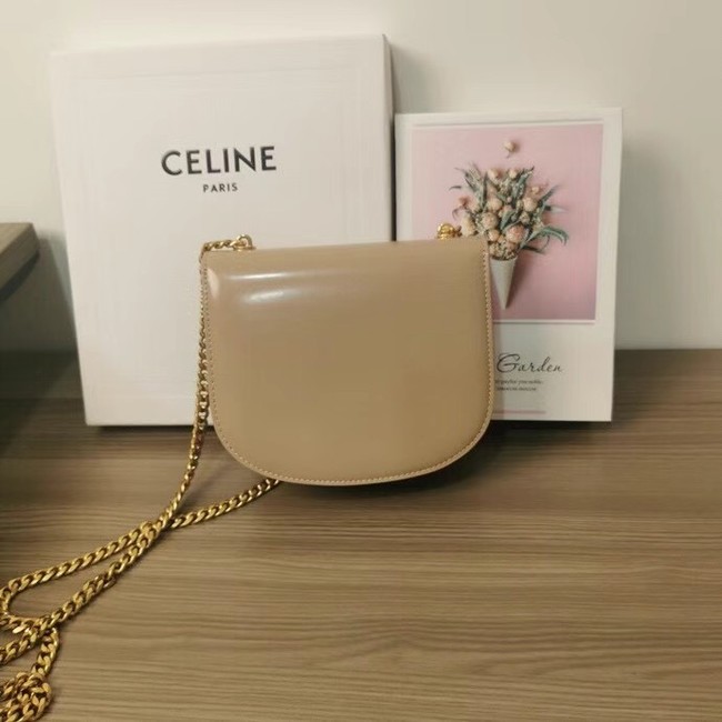 Celine TEEN CHAIN BESACE TRIOMPHE IN SHINY CALFSKIN 110973 Light Apricot