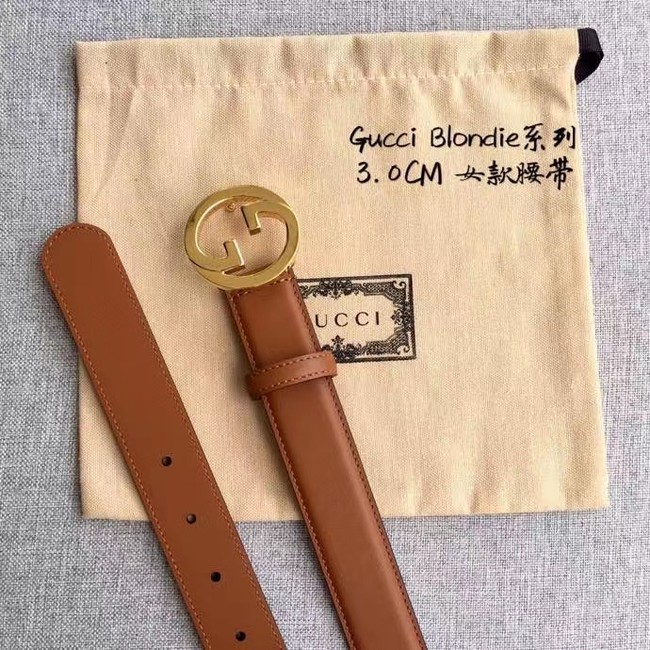 Gucci Blondie 30MM leather belt 703148-2