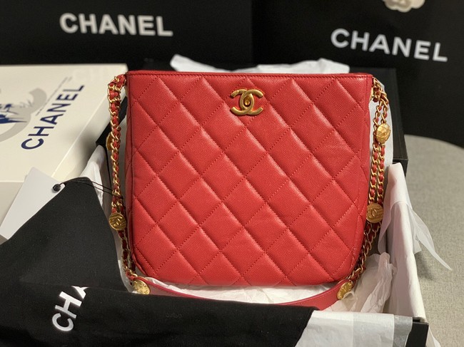 Chanel SMALL SHOPPING BAG AS3400 red