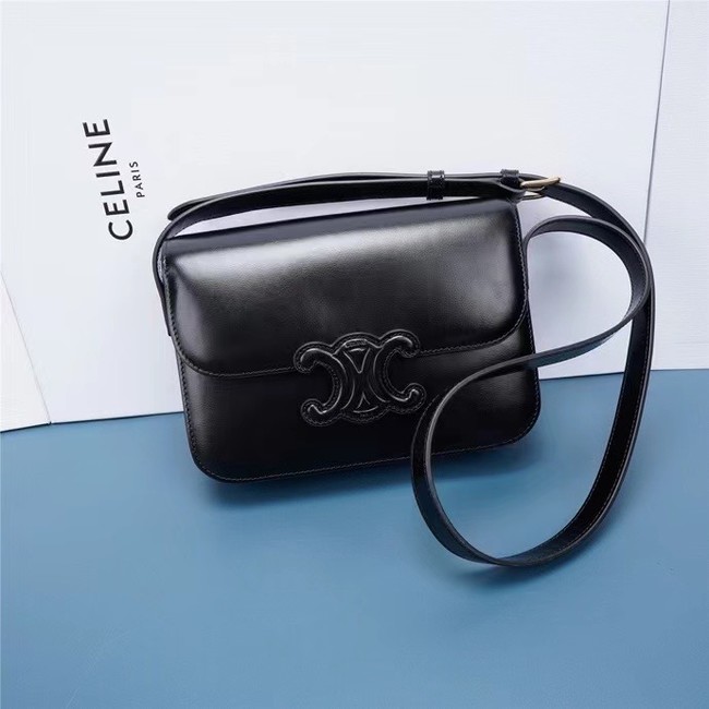 Celine TEEN CLASSIC BAG IN BOX CALFSKIN 199223 BLACK