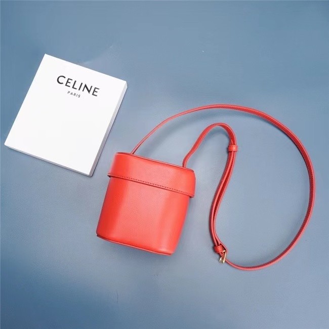 Celine MINI TEEN CLASSIC BAG IN BOX CALFSKIN 199263 red